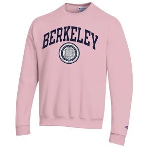 U.C. Berkeley arch & seal two color crew-neck sweatshirt-Pink